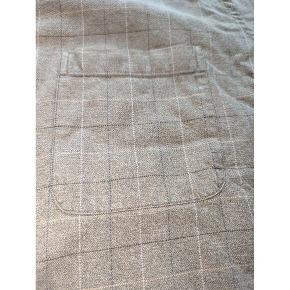 Lands End Mens L Green Plaid Button-Up Long Sleeve Shirt Thick - Picture 4 of 7